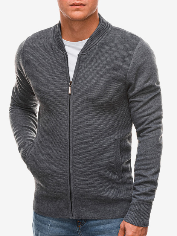 Edoti Szürke férfi kardigán cipzárral Edoti