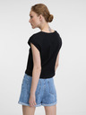 Orsay ORSAY fekete női crop póló rövid ujjal