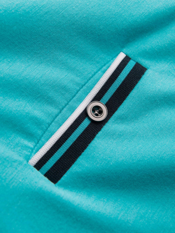 Ombre Clothing Türkiz férfi gombos póló Ombre ruházat