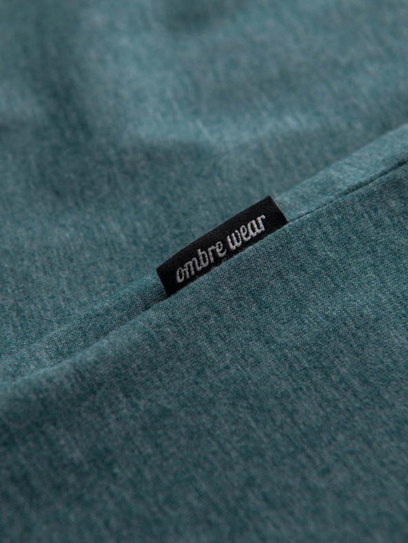 Ombre Clothing Sötétzöld férfi gombolós póló Ombre ruházat