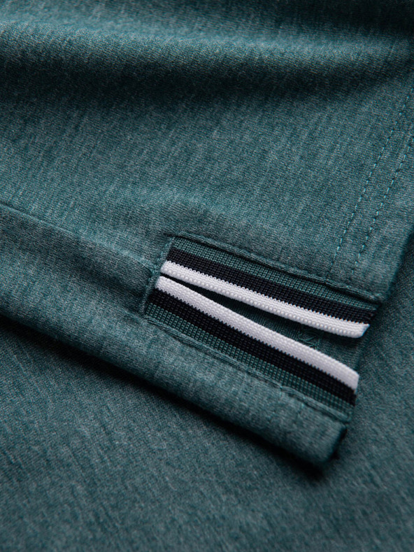 Ombre Clothing Sötétzöld férfi gombolós póló Ombre ruházat