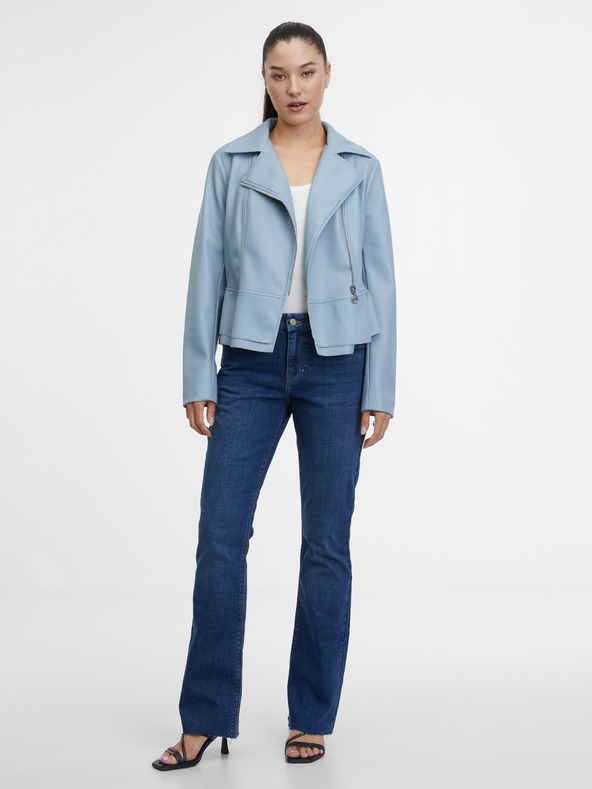 Orsay Kék női ORSAY Camille bőr görbe kabát