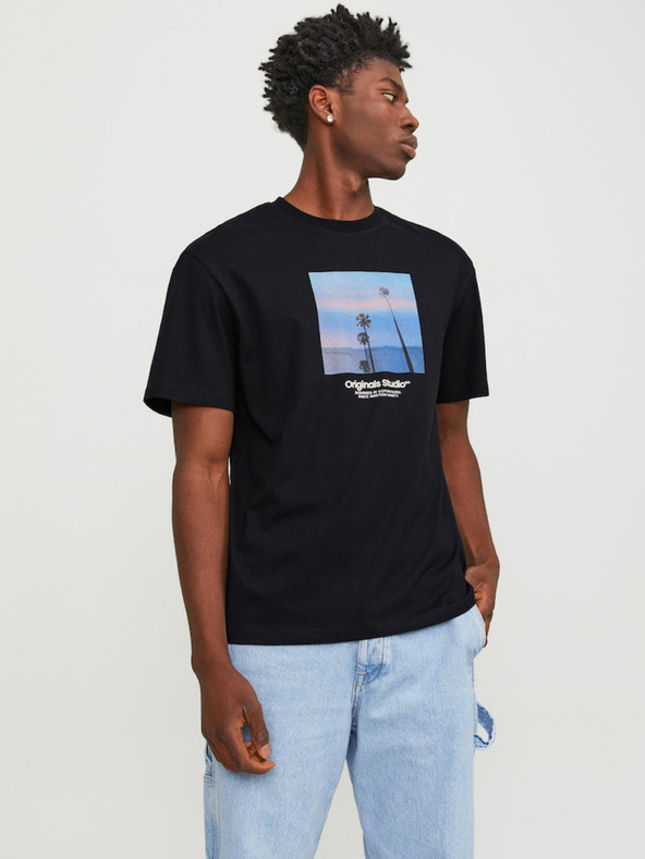 Jack & Jones Fekete férfi Jack & Jones Vesterbro póló