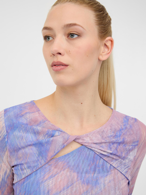 Orsay ORSAY világos rózsaszín női mintás hosszú ujjú póló