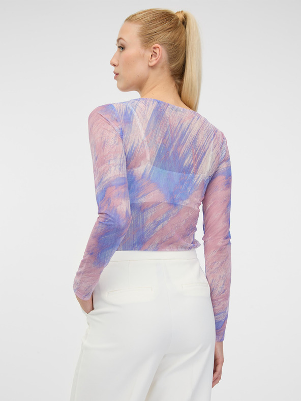 Orsay ORSAY világos rózsaszín női mintás hosszú ujjú póló