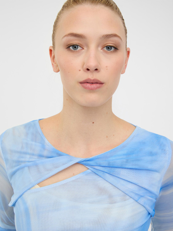 Orsay ORSAY kék női mintás hosszú ujjú póló