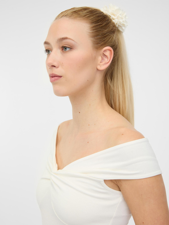 Orsay ORSAY krém rövid ujjú női póló rátéttel