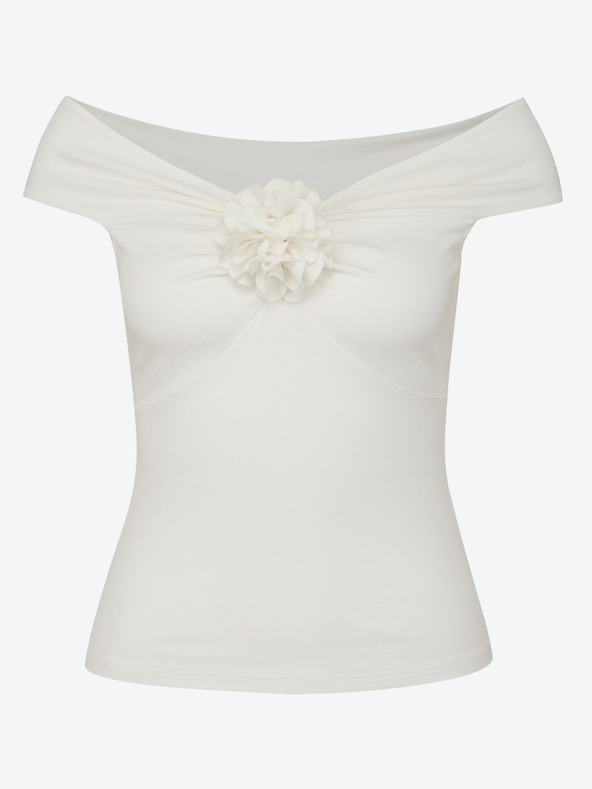 Orsay ORSAY krém rövid ujjú női póló rátéttel