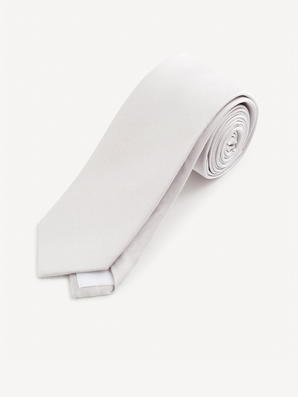 Celio Világosszürke selyemnyakkendő Celio Gitiesatin