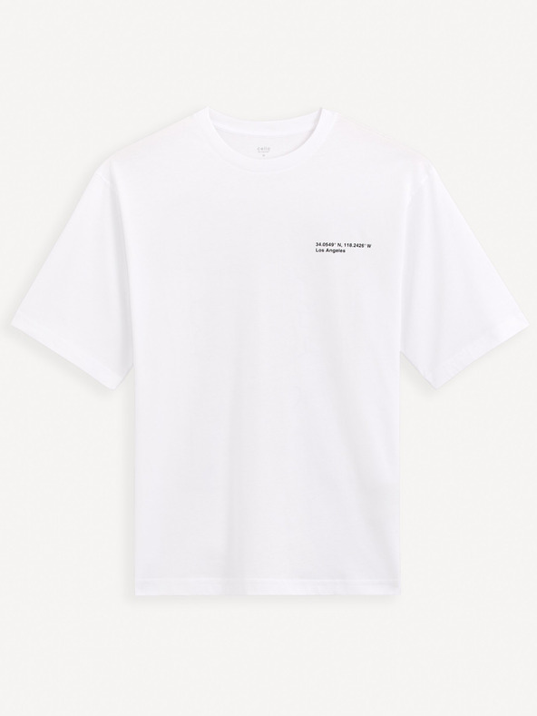 Celio Fehér pamut póló Celio Gesympa Celio Gesympa