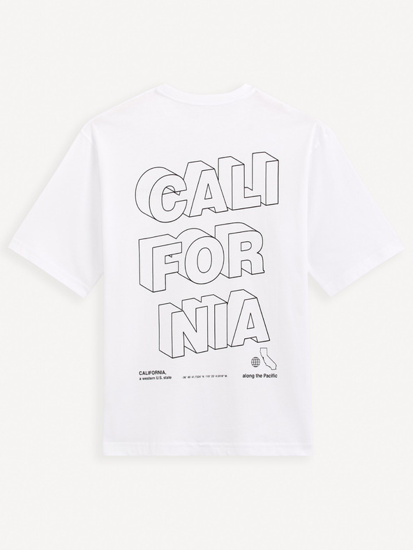 Celio Fehér pamut póló Celio Gesympa Celio Gesympa