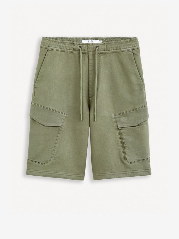 Celio Khaki színű férfi cargo rövidnadrág Celio Gojogbm