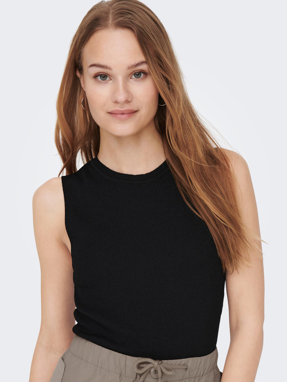 ONLY Fekete női bordázott basic felső ONLY Majli