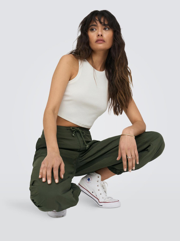 ONLY Fehér női crop top tank top ONLY Vilma