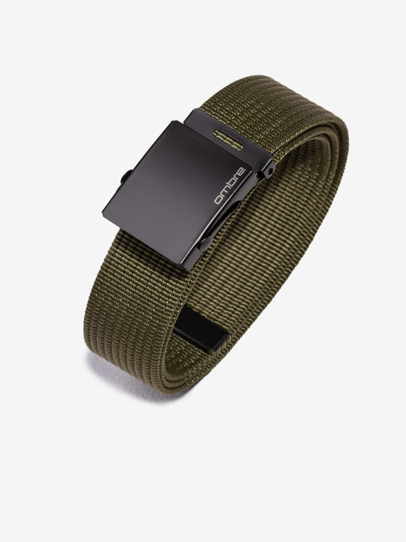 Ombre Clothing Férfi szövet öv - zöld A030