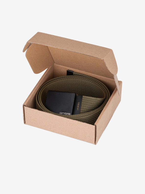 Ombre Clothing Férfi szövet öv - zöld A030