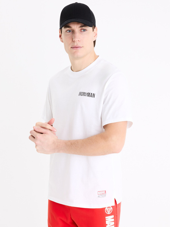 Celio Fehér férfi póló Celio Marvel Iron Man nyomattal