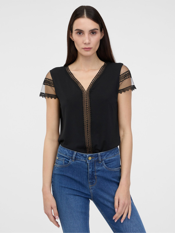 Orsay ORSAY fekete női póló rövid ujjal