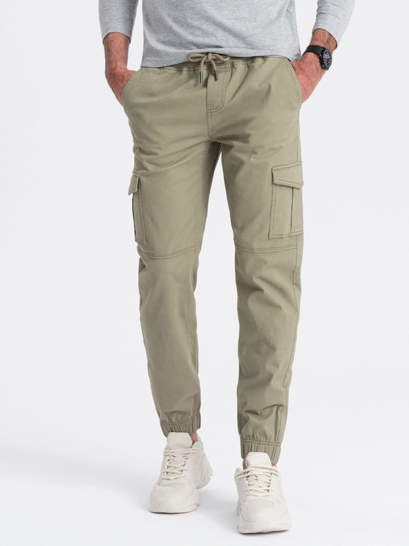 Ombre Clothing Khaki férfi cargo jogger nadrág Ombre ruházat