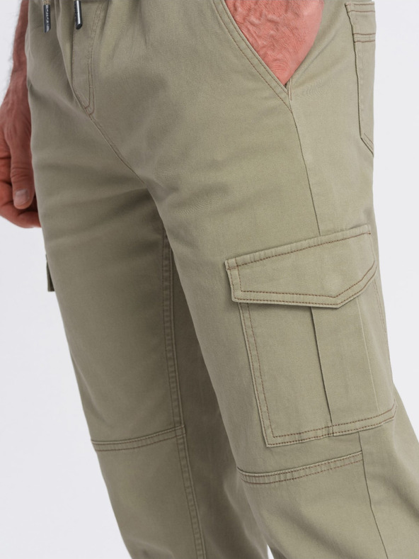 Ombre Clothing Khaki férfi cargo jogger nadrág Ombre ruházat