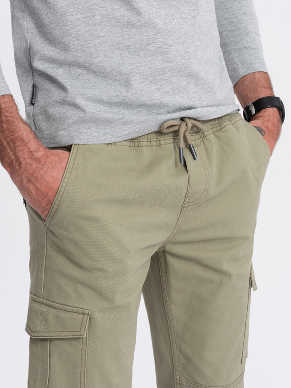 Ombre Clothing Khaki férfi cargo jogger nadrág Ombre ruházat