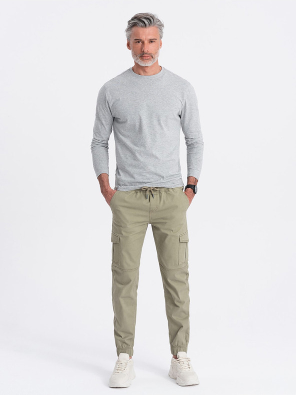 Ombre Clothing Khaki férfi cargo jogger nadrág Ombre ruházat