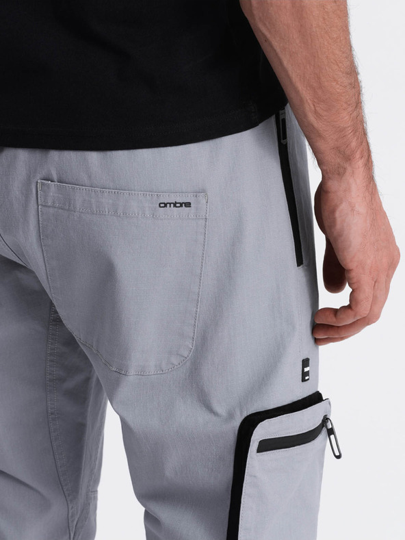 Ombre Clothing Világosszürke férfi cargo jogger nadrág Ombre Ruházat