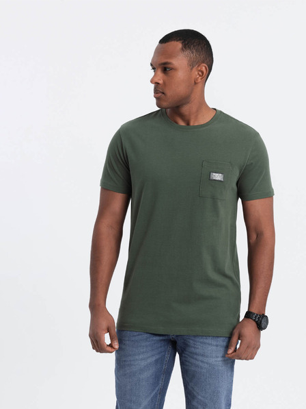 Ombre Clothing Zöld férfi zsebes póló Ombre Ruházat Ombre Ruházat