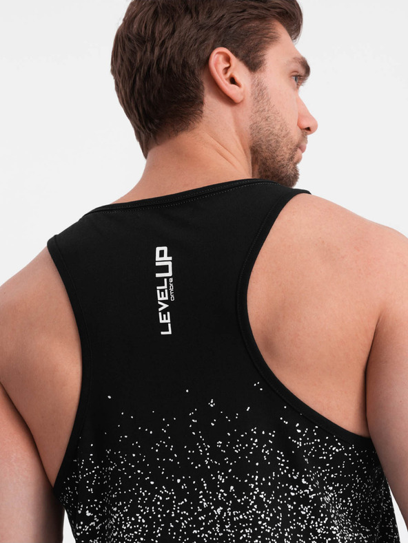 Ombre Clothing Fekete férfi nyomtatott tank top Ombre ruházat