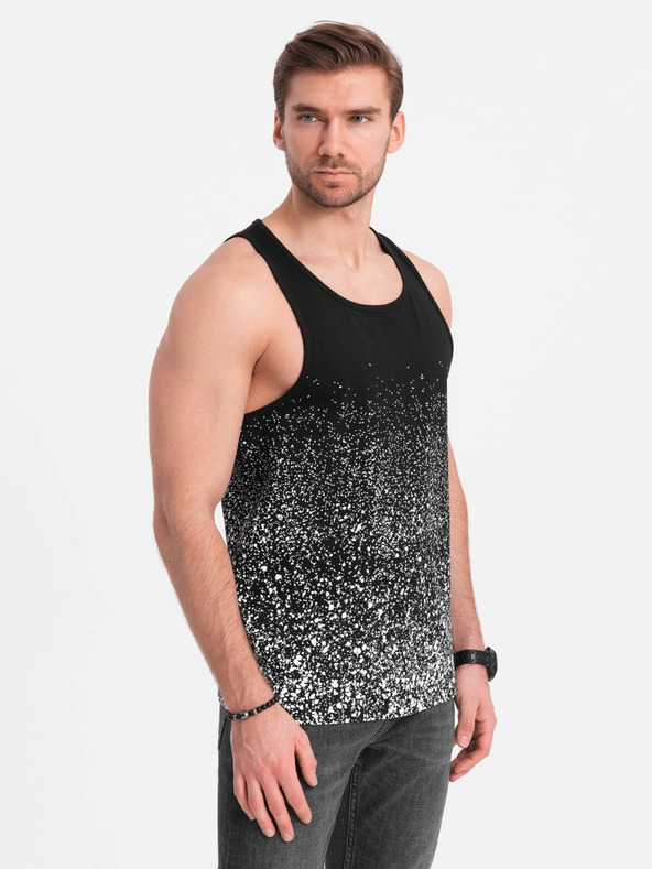 Ombre Clothing Fekete férfi nyomtatott tank top Ombre ruházat