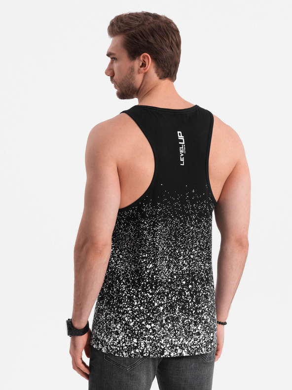 Ombre Clothing Fekete férfi nyomtatott tank top Ombre ruházat
