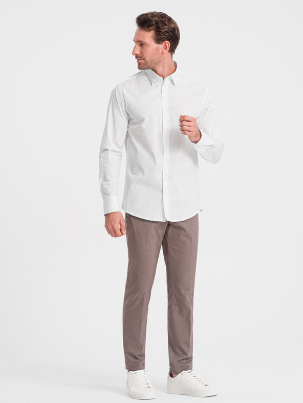 Ombre Clothing Fehér férfi pamut ing Ombre Ruházat