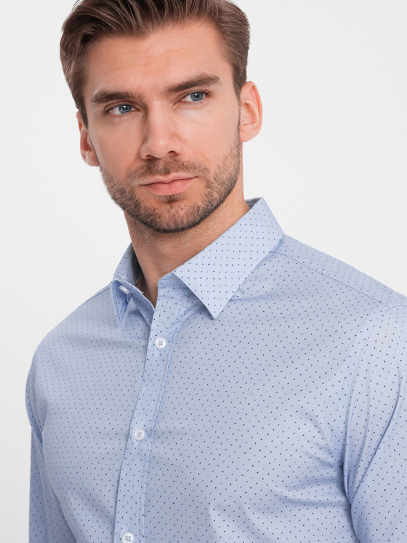 Ombre Clothing Világoskék férfi pamut ing Ombre Ruházat