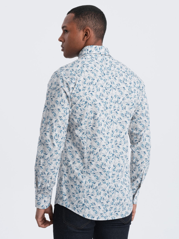 Ombre Clothing Szürke férfi mintás ing Ombre Clothing