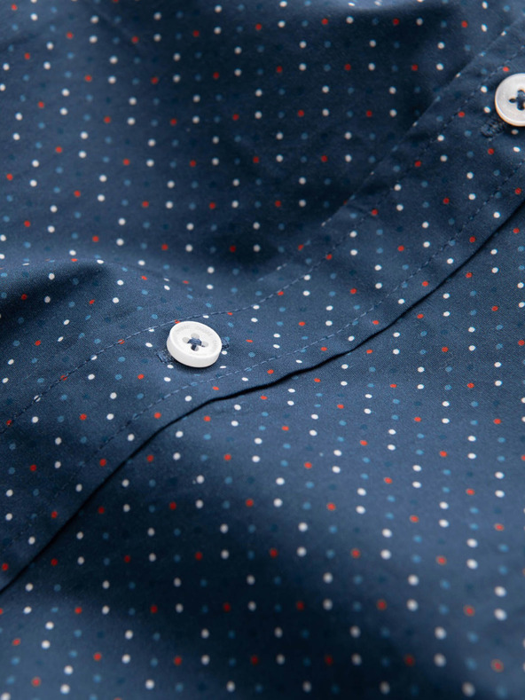 Ombre Clothing Kék férfi mintás slim fit ing Ombre Ruházat