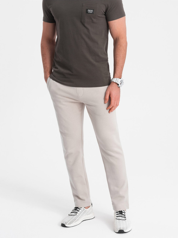 Ombre Clothing Férfi bézs színű melegítőnadrág Ombre ruházat