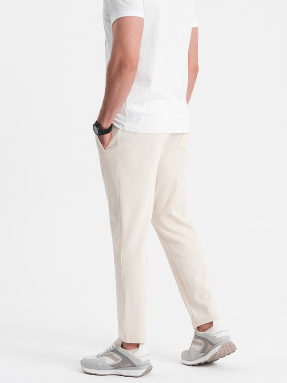 Ombre Clothing Krém férfi melegítőnadrág Ombre ruházat