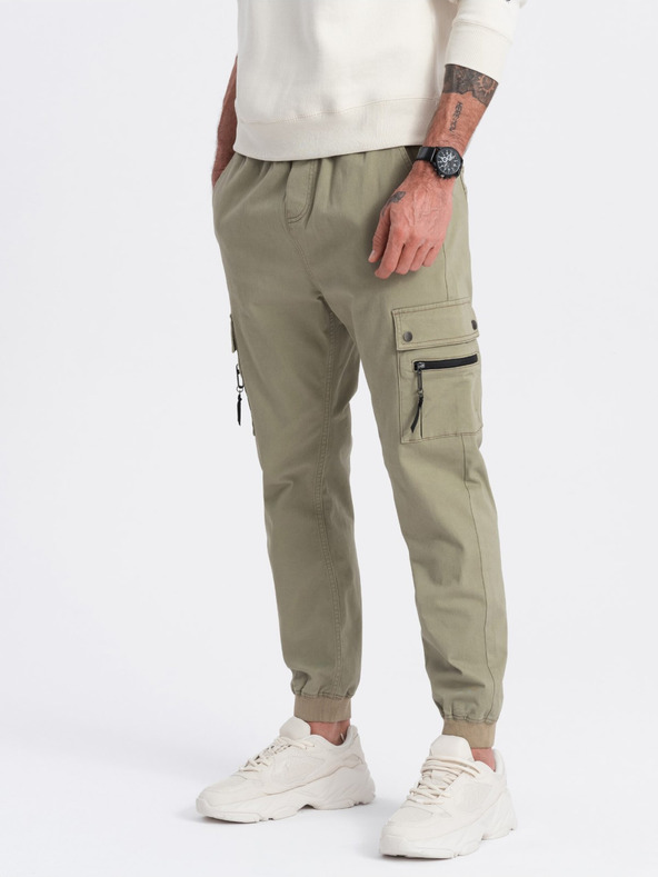 Ombre Clothing Khaki férfi cargo jogger nadrág Ombre ruházat