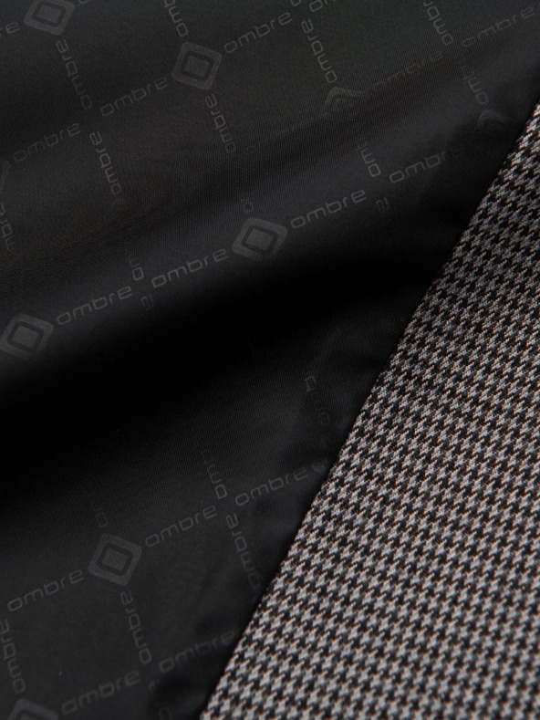 Ombre Clothing Szürke férfi finom kockás blézer Ombre Ruházat