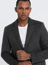 Ombre Clothing Sötétszürke férfi kockás blézer gyapjú keverékkel Ombre Clothing
