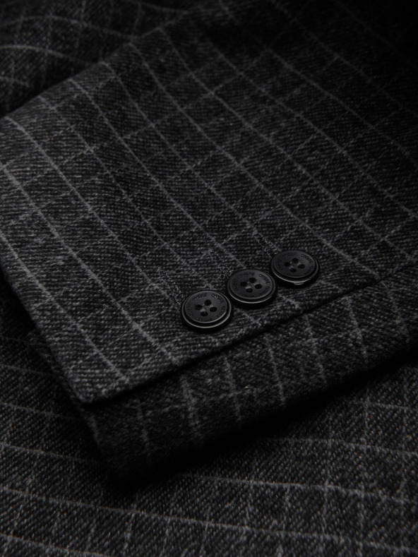 Ombre Clothing Sötétszürke férfi kockás blézer gyapjú keverékkel Ombre Clothing