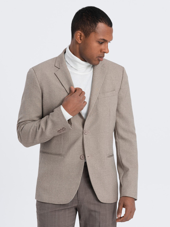 Ombre Clothing Bézs férfi blézer Ombre Ruházat