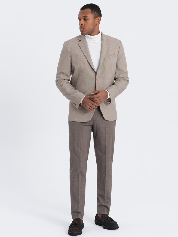 Ombre Clothing Bézs férfi blézer Ombre Ruházat