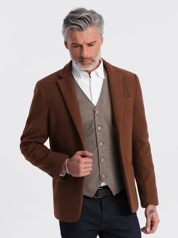 Ombre Clothing Barna férfi zakó Ombre Ruházat