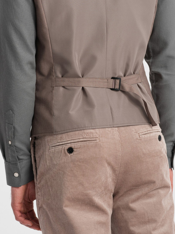 Ombre Clothing Bézs férfi öltöny mellény Ombre ruházat