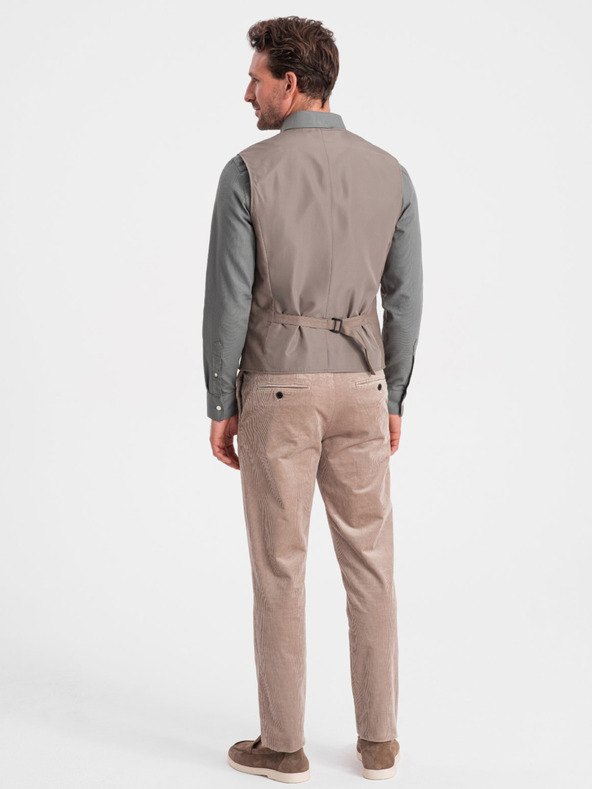 Ombre Clothing Bézs férfi öltöny mellény Ombre ruházat