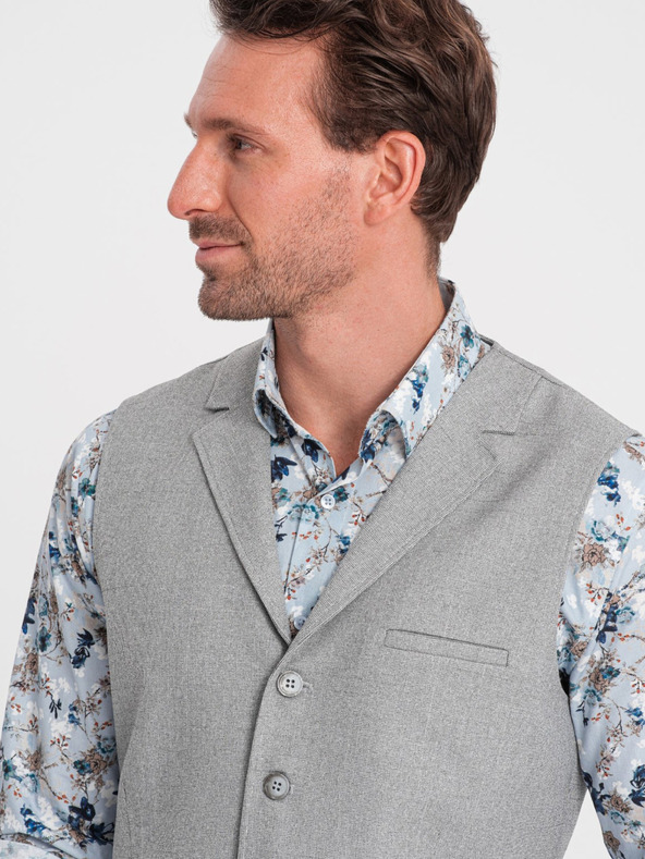 Ombre Clothing Világosszürke férfi öltönyzakó gallérral Ombre Clothing Ombre Clothing