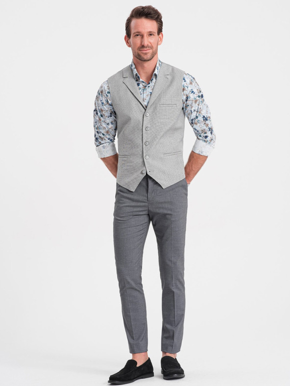 Ombre Clothing Világosszürke férfi öltönyzakó gallérral Ombre Clothing Ombre Clothing