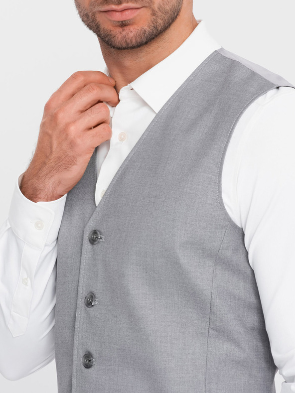 Ombre Clothing Szürke férfi öltöny mellény Ombre Clothing