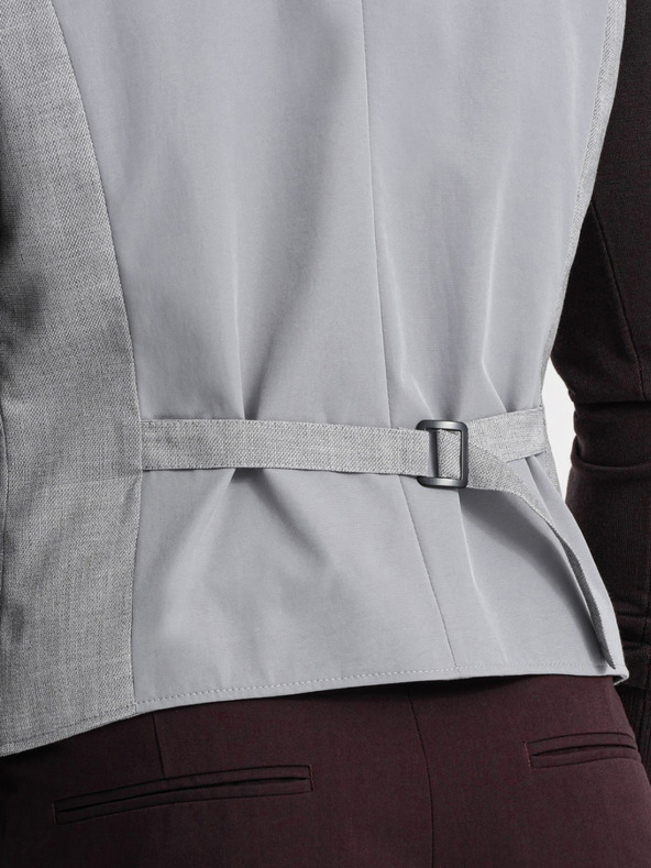 Ombre Clothing Világosszürke férfi jacquard mellény Ombre Ruházat